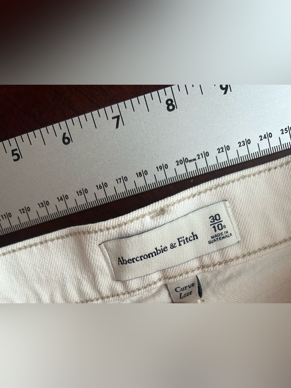 Abercrombie & Fitch Curve Love White Denim Straight High Rise Jeans 30/10R - Picture 7 of 10